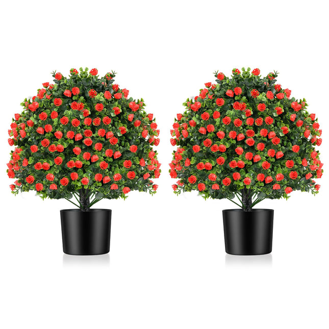Dreamade 21.5’’ Artificial Rose Topiary Ball Tree for Indoor Outdoor