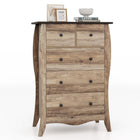Dreamade Storage Cabinet with Foldable & Detachable Fabric Drawers, Anti-Tipping Kit, 26.5” x 15” x 38” Farmhouse Floor Cabinet