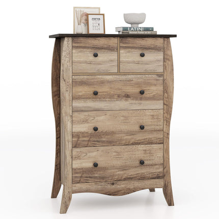 Dreamade Storage Cabinet with Foldable & Detachable Fabric Drawers, Anti-Tipping Kit, 26.5” x 15” x 38” Farmhouse Floor Cabinet