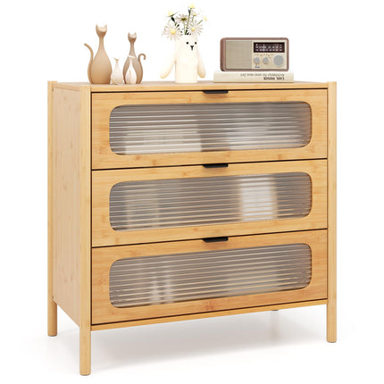 Dreamade Bamboo 3-Drawer Storage Cabinet