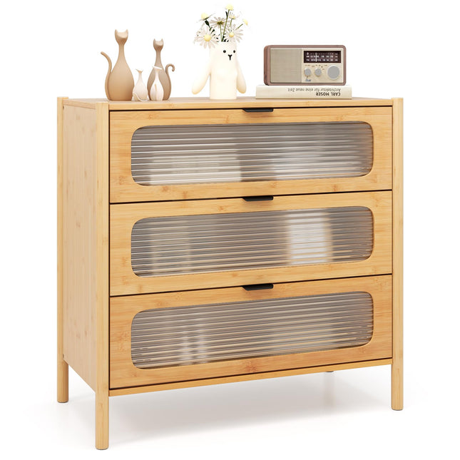 Dreamade Bamboo 3-Drawer Storage Cabinet