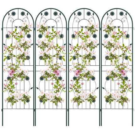 Dreamade Garden Trellis, Tall Galvanized Steel Trellis for Climbing Plants