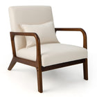 Dreamade Modern Accent Chair with Pillow - Comfy Upholstered Lounge Armchair with Anti-Slip Felt Pads