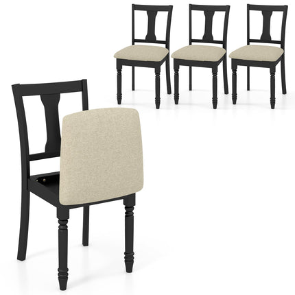 Dreamade Wood Dining Chairs Set Farmhouse Dining Room Chair with Cushion Seat, Armless Wooden Dining Side Chairs