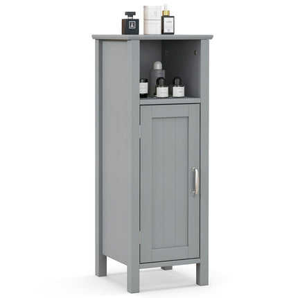Dreamade Narrow Bathroom Storage Cabinet - Corner Unit with Open Compartment, Adjustable Shelf
