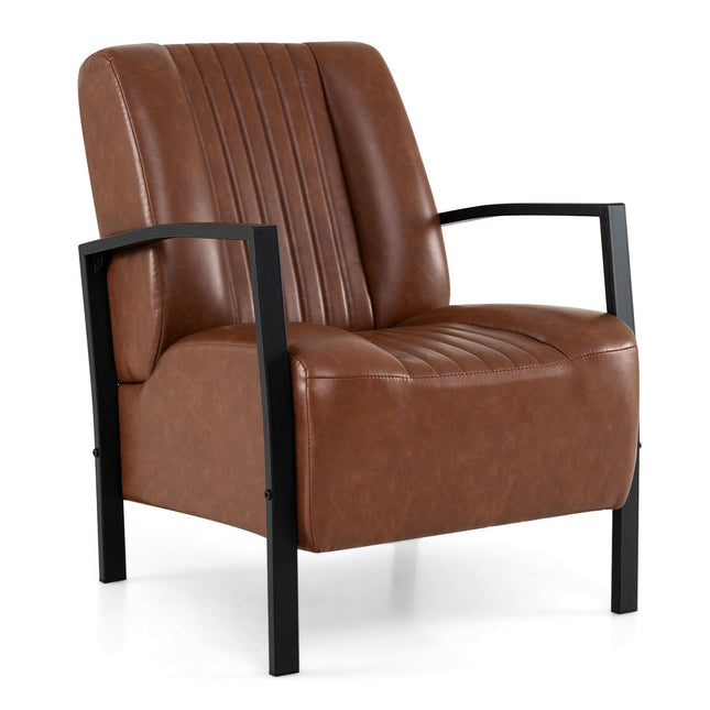Dreamade PU Leather Upholstered Armchair with Padded Seat & Back (1/2)