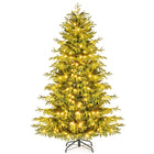 Dreamade Pre-Lit Artificial Christmas Tree with PVC & Soft TPE Branch Tips & Foldable Metal Stand