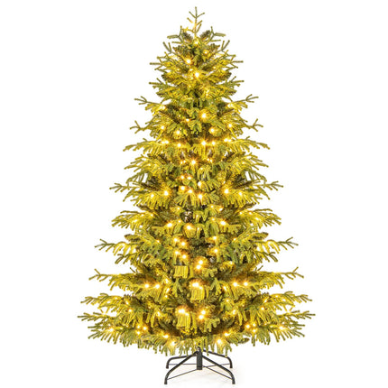 Dreamade Pre-Lit Artificial Christmas Tree with PVC & Soft TPE Branch Tips & Foldable Metal Stand