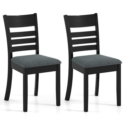 Dreamade Wooden Upholstered Kitchen Chair w/Rubber Wood Frame (2/4)