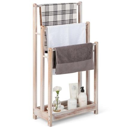 Dreamade Towel Rack for Bathroom - 3 Tier Freestanding Towel Racks with Storage Shelf