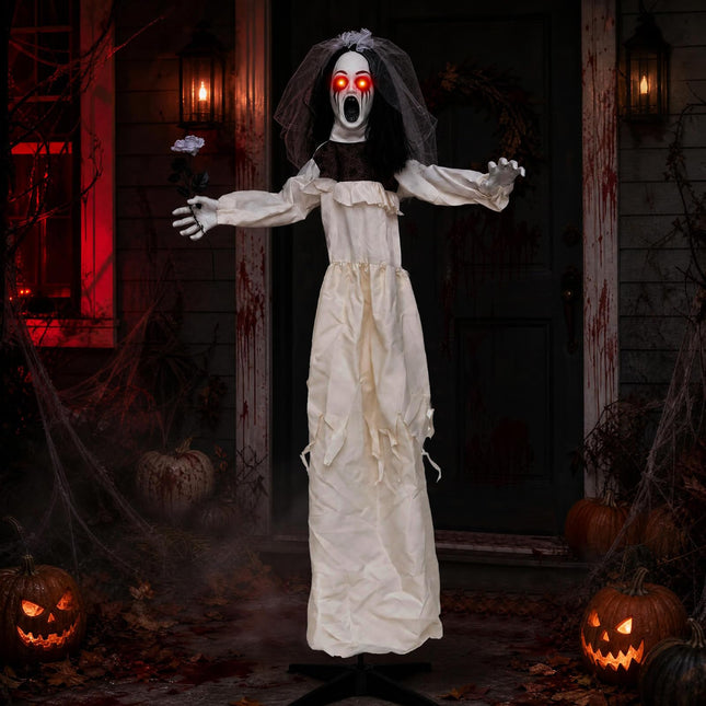 DREAMADE 5.7 FT Life Size Halloween Bride Animatronic