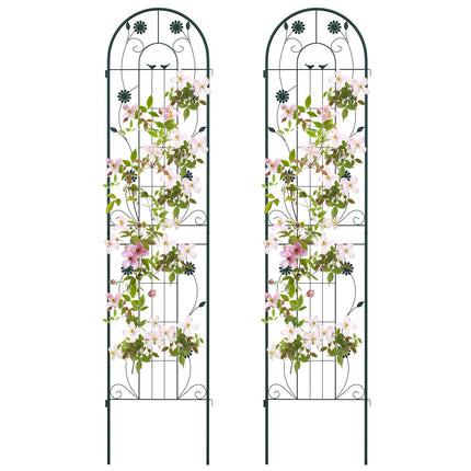 Dreamade Garden Trellis, Tall Galvanized Steel Trellis for Climbing Plants