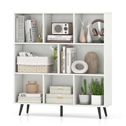 Dreamade 3 Tier Modern Bookshelf with 5 Metal Legs for Living Room