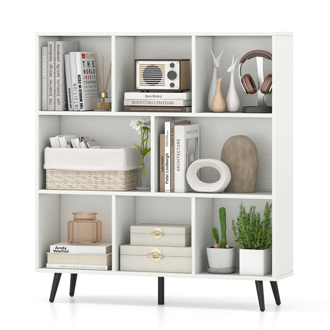 Dreamade 3 Tier Modern Bookshelf with 5 Metal Legs for Living Room