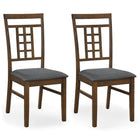 Dreamade Farmhouse Kitchen Chairs with Upholstered Cushioned Seat and Lattice Back