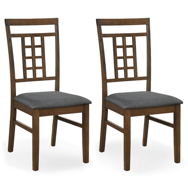 Dreamade Farmhouse Kitchen Chairs with Upholstered Cushioned Seat and Lattice Back