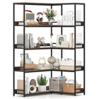 Dreamade 5 Tier Corner Bookshelf with Metal Frame for Living Room