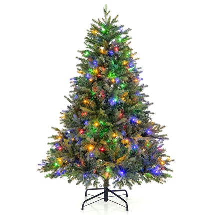 Dreamade Pre-Lit Artificial Christmas Tree, Hinged Xmas Tree with Warm-White & Multi-Color LED Lights
