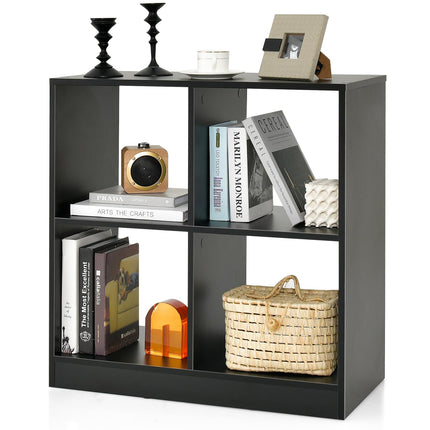 Dreamade 4-Cube Bookcase - 2-Tier Bookshelf Open Back