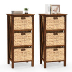 2 / 3 Tier 3 Baskets / Walnut & Natural