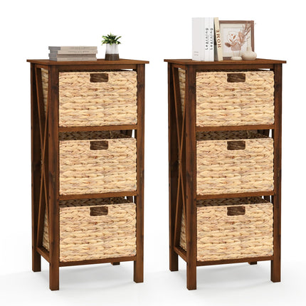 Dreamade Wooden X-Design Side Table End Table