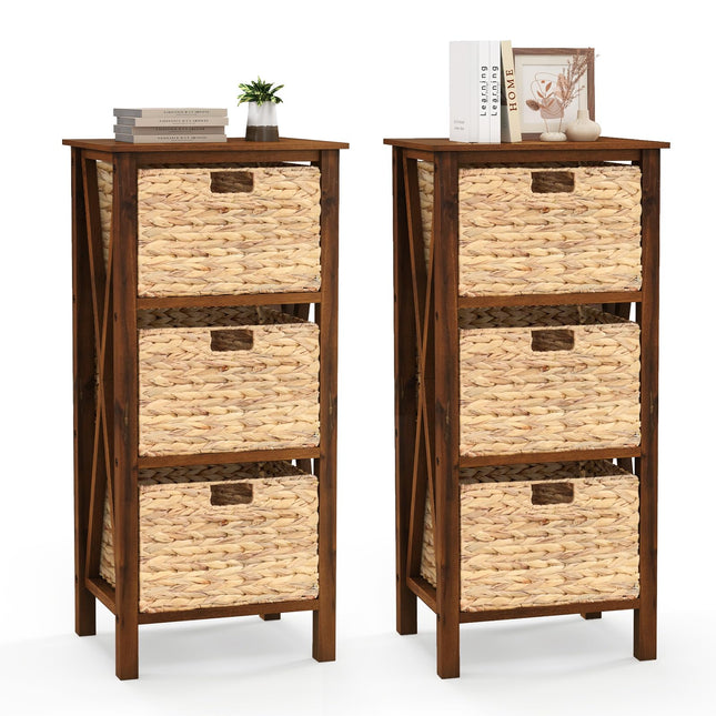 Dreamade Wooden X-Design Side Table End Table