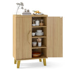 Dreamade Sideboard Buffet Cabinet, Kitchen Storage Cabinet with Double Doors & Removable Shelves (Natural Oak,1)