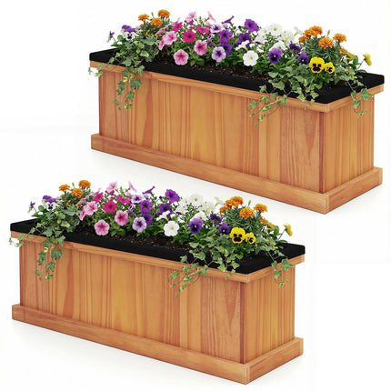 Dreamade Outdoor Raised Garden Bed 28” x 10” x 10” Pine Wood Planter Box