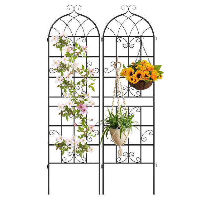 Dreamade 2/4 Packs 71"x20"/86"x20" Metal Garden Trellis for Outdoor Climbing Plants
