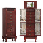 DREAMADE Wooden Jewelry Armoire Cabinet Storage Chest with Drawers and Swing Doors