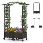 Dreamade Planter Boxes with Arch Trellis for Climbing Vines Vegetables Flowers