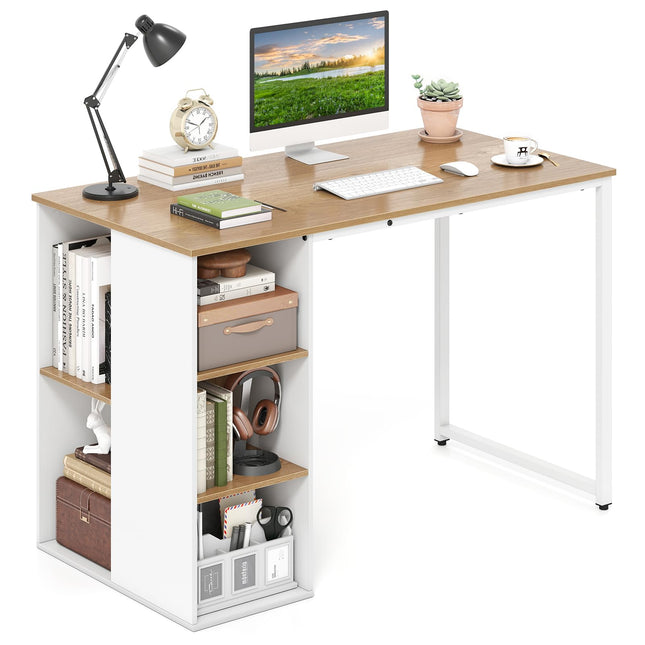 Dreamade Computer Desk with Storage Shelves for Bedroom