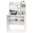 Dreamade White Computer Desk with Hutch