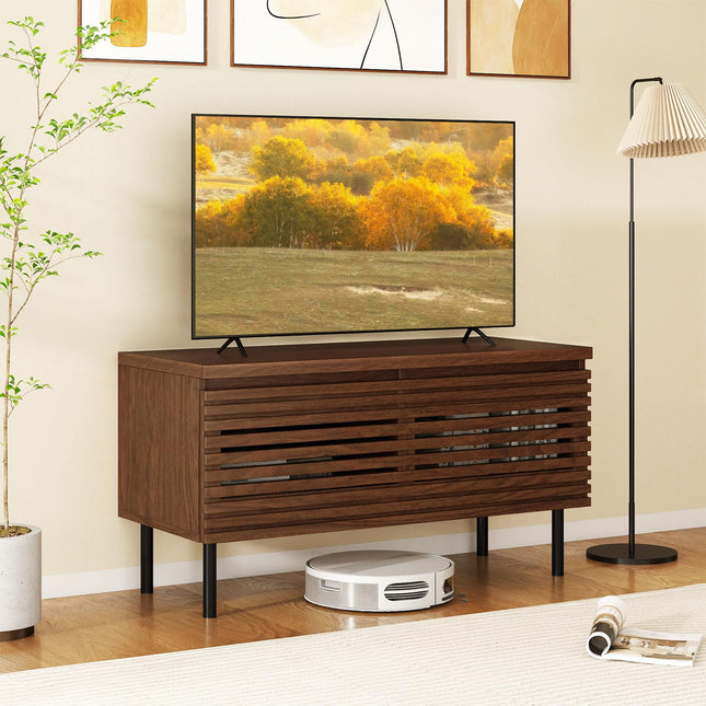 Dreamade Mid Century Modern TV Stand for 40 Inch TV with 2 Hidden Compartments