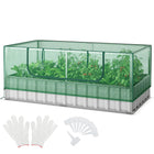 Dreamade 69”x36”x28” Raised Garden Bed with Cover, 16.5 Cu.Ft Galvanized Steel Planter Box Kit