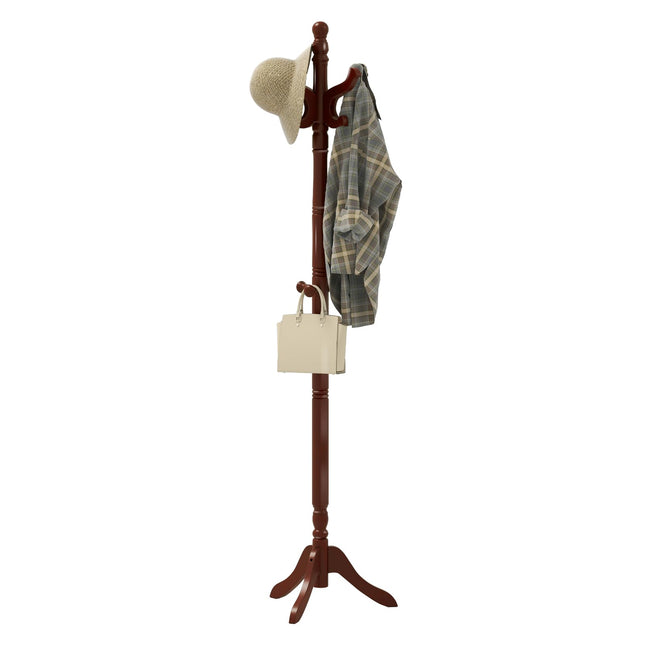 Dreamade Solid Wood Coat Rack Freestanding Hall Tree with 3 Adjustable Heights and 11 Hooks