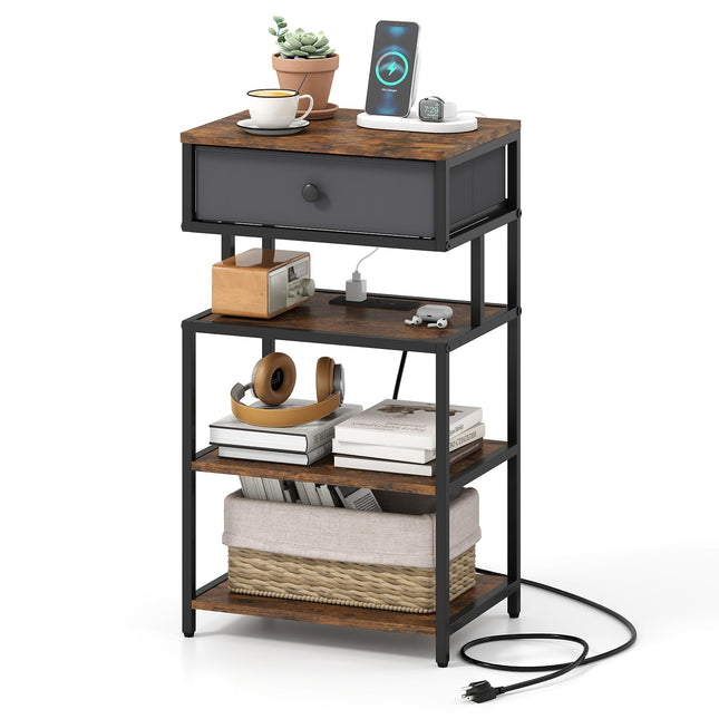 Dreamade 28'' Tall Bedside Night Stand w/USB & Type-C Port (1/2)