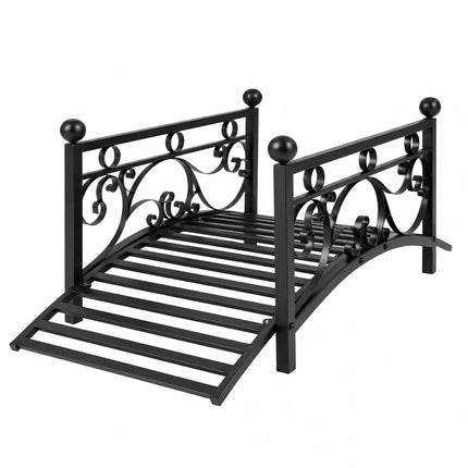 Dreamade 3.3 FT Garden Metal Bridge with Dual Patterned Side Rails