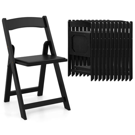 Dreamade Folding Chairs, Wooden Dining Chairs Set, Padded Foldable Chairs w/Backrest