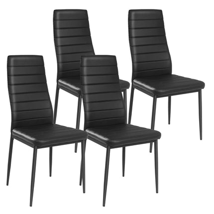 Dreamade Set of 4 Dining Chairs, Upholstered Dining Side Chairs with Stain-Proof PVC Leather