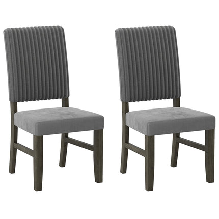 Dreamade Dining Chairs Set of 2/4 Mid-Century Velvet Fabric Upholstered Chairs with Rubber Wood Legs Thick Padded Seat