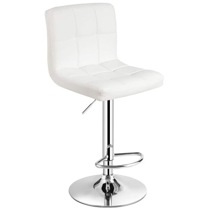 Dreamade Bar Stool, Modern Swivel Adjustable Armless Barstools, Square Counter Height PU Leather Bar Stools