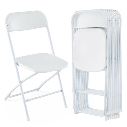 Dreamade Folding Chair with Plastic Seat & Back, Heavy-Duty Metal Frame