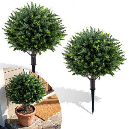 Dreamade 27.5" Artificial Cypress Topiary Trees Set of 2 for Front Porch Patio Home Decoration