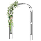 Dreamade Garden Arch Trellis, 60''W x 95''H Metal Arbor with Corrugated PE-Coated Steel Tubes for Climbing Plants Roses Ivy