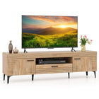 Dreamade TV Stand for TV up to 65 Inches, Mid Century Modern Entertainment Center with 2 Cabinets