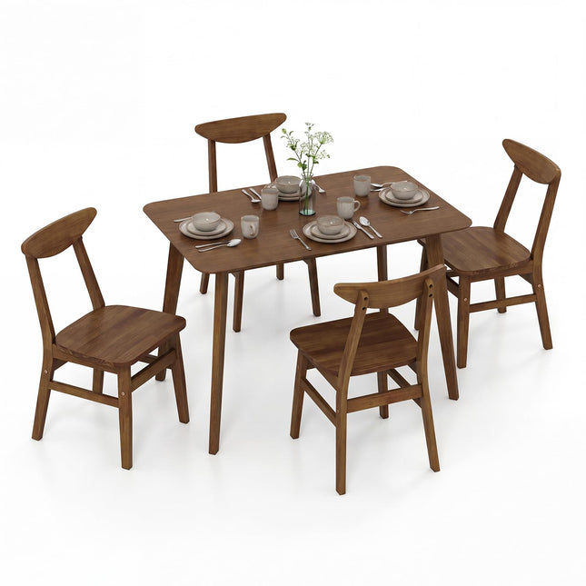 Dreamade 5-Piece Mid-Century Modern Kitchen Table and Chairs Set for 4