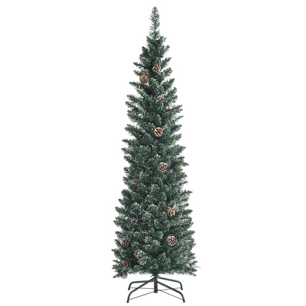 Dreamade Artificial Pencil Christmas Tree, Snow Flocked Slim Xmas Tree - DreamadeUS