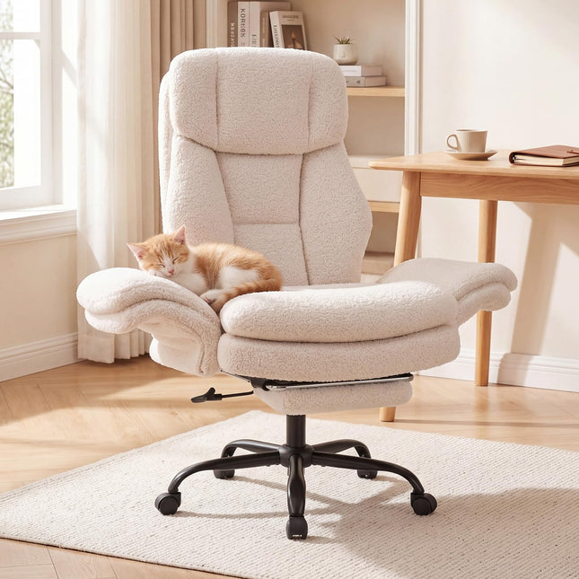 Dreamade Criss Cross Legged Reclining Desk Chair with 5-Level Adjustable Armrests