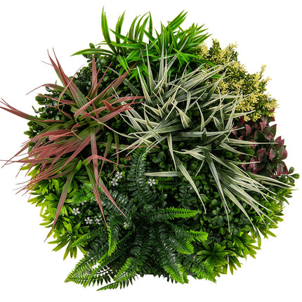 Dreamade 2 Pack Hanging Artificial Plants Panels, 20" Round Framed 3D Greenery Wall Art Decor